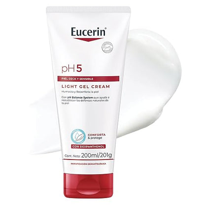 Eucerin Crema Corporal Ultra Ligera Ph5 (200 Ml) Enriquecida Con Dexpantenol, Rápida Absorción Sin Dejar Residuos Para Piel Seca Y Sensible