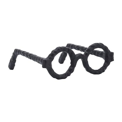 Sagebrook Home - anteojos redondas abstractas de aluminio, decoración de habitación u oficina, color negro
