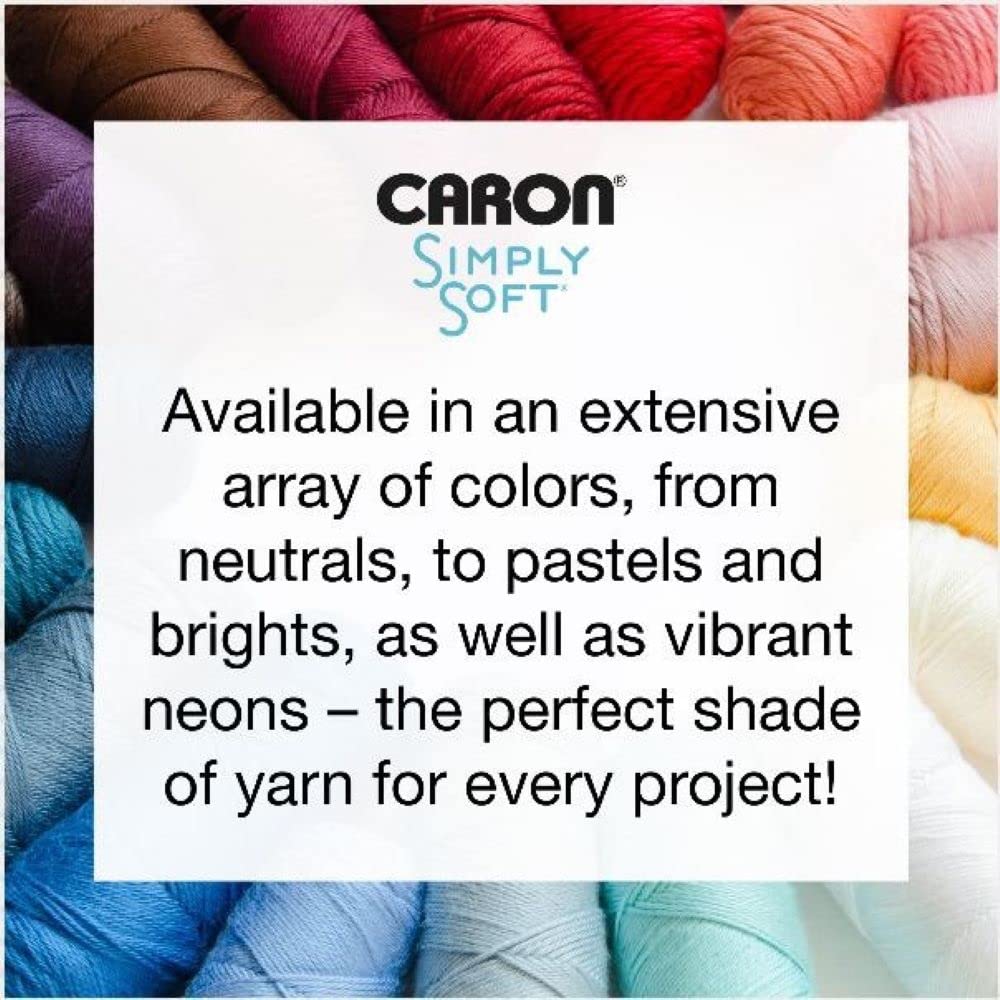 Caron Simply - Hilo gris emplumado suave - Paquete de 3 unidades de 170 g/6 oz - Acrílico - 4 Medianos (Worsted) - 315 yardas - Tejer/Crochet