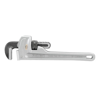 RIDGID 31090 - Llave de tubo recto de aluminio, llave de fontanería resistente de 10 pulgadas con roscas autolimpiables y mordazas de gancho - Pequeño