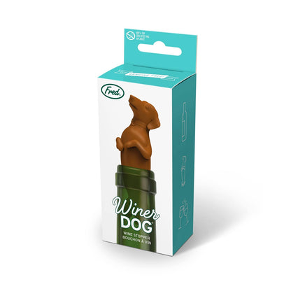 Fred Winer Tapón Para Botella De Perro | Café, 3 pulgadas de alto, silicona grado alimenticio