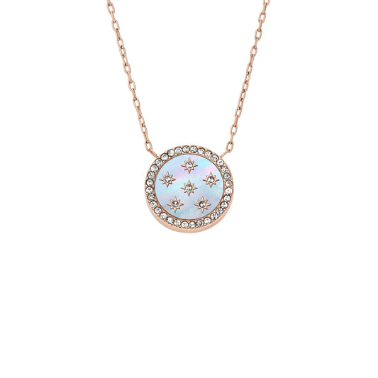 Collar Fossil JF04936791 Merrit de acero inoxidable en tono oro rosa para mujer