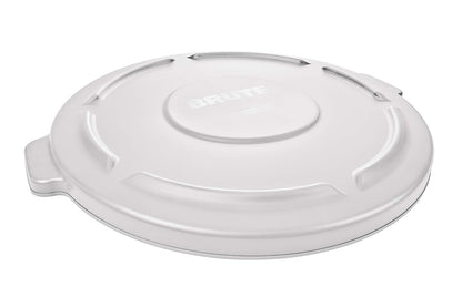 Rubbermaid Commercial Products BRUTE® – Tapa Plana para Contenedor con Cierre a Presión para Ajuste Seguro, Cuenta con Canales Antiacumulación de Agua, Capacidad de 75 L, Blanco FG261960WHT