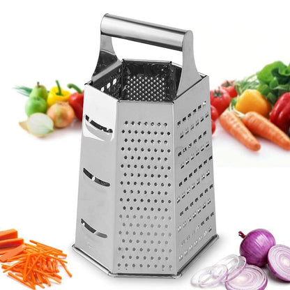Aleissi | Rallador Manual para Queso, Verduras y Frutas con 6 Diferentes Tipos de Rallado, Fabricado en Acero Inoxidble