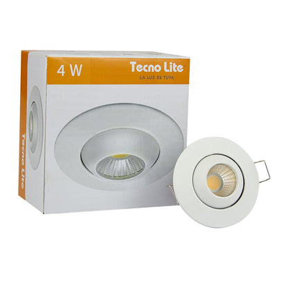 Tecnolite Lámpara de Interior LED para Empotrar YDCLED-300/B, 4 W, Luz Suave Cálida, Blanco