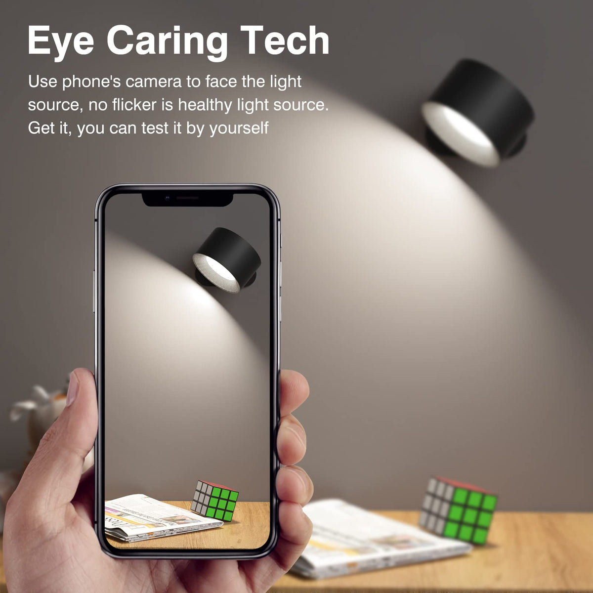 AKSDA Apliques de pared LED, lámparas de pared con pilas, luces inalámbricas montadas en la pared con 3 temperaturas de color y 3 brillo, bola magnética de 360°, puerto de carga USB para leer estudio