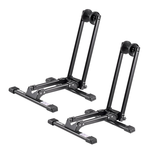 VEVOR - Juego de 2 portabicicletas de montaña y carretera de 20 a 29 pulgadas, soporte de pie de aleación de acero resistente al óxido, soporte de bicicleta plegable para entrada, cochera,