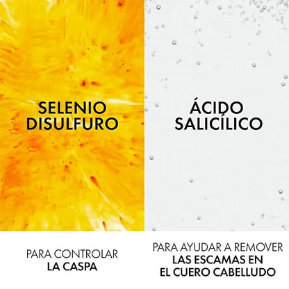 Vichy Dercos Shampoo Dermatológico Anti-Caspa Cabello Normal a Graso 390ml | Elimina 100% de Caspa Visible y su Reaparición, Reduce Comezón desde 1er Uso, con Ácido Salicílico y Selenio DS
