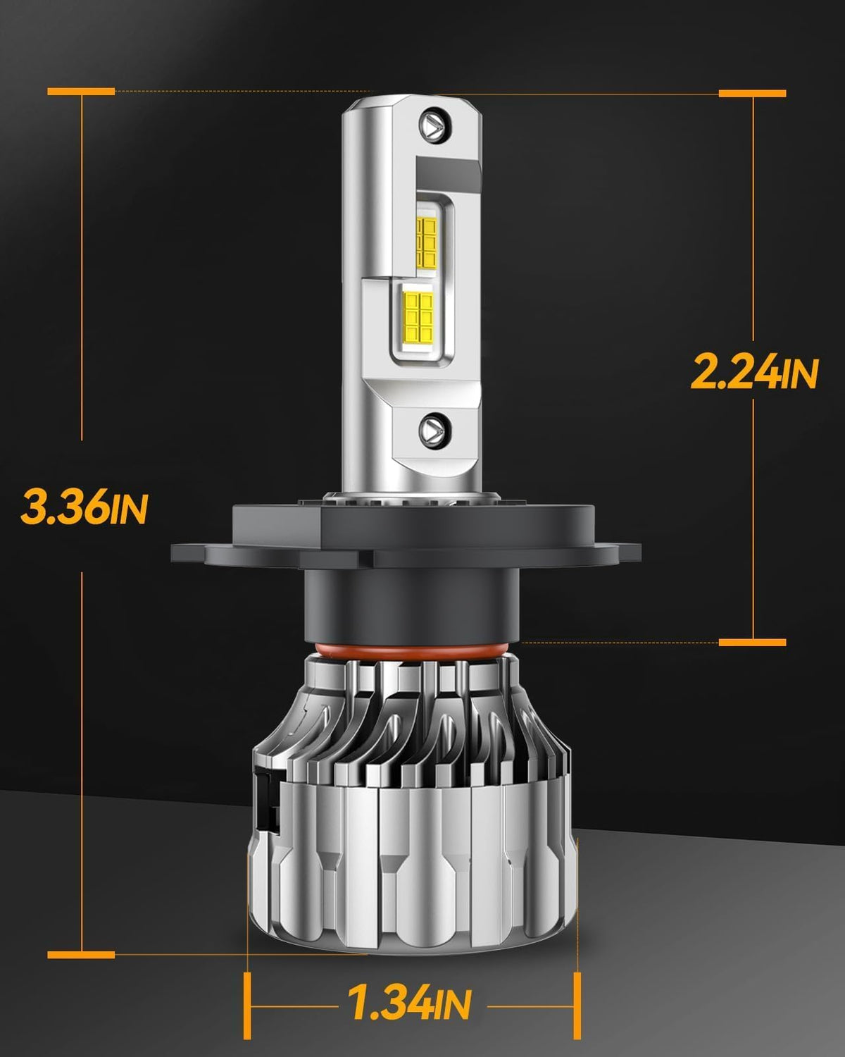 SEALIGHT S6 H4/9003/HB2 Bombillas LED Superbrillantes 38000 lm 6500K Luz Alta/Baja con Ventilador Plug-N-Play, Blanco