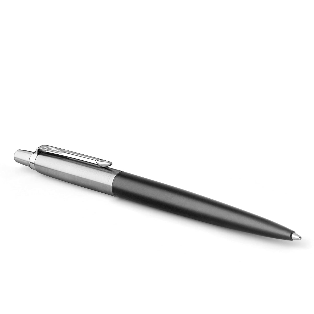 Parker Jotter Bolígrafo de Acero Inoxidable, Tinta Azul, Punto Medio - Negro