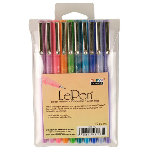 Uchida de América 4300 – 10 C 10-Piece piezas Le Pen Drawing Juego de lapiceros para dibujarPen Set, tamaño 0,3 punto