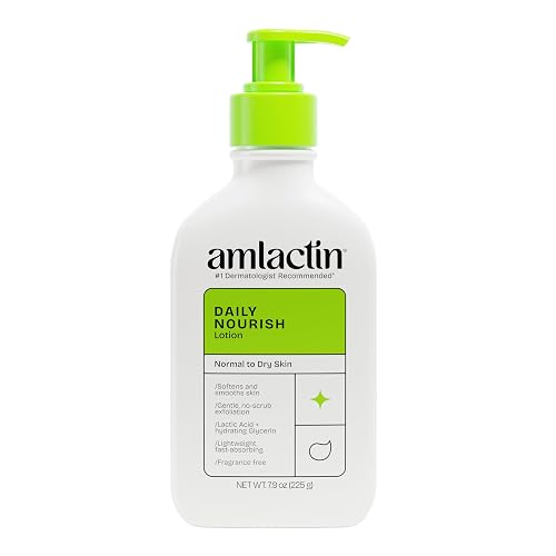 AmLactin - Loción corporal hidratante diaria, hidrata al instante, alivia la rugosidad, potente terapia alfa-hidroxi exfolia suavemente, suaviza la piel áspera y seca, libre de parabeno, 7.9 oz., paquete de 1