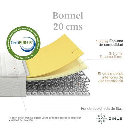 Zinus Colchón de muelles Bonnel Hybrid