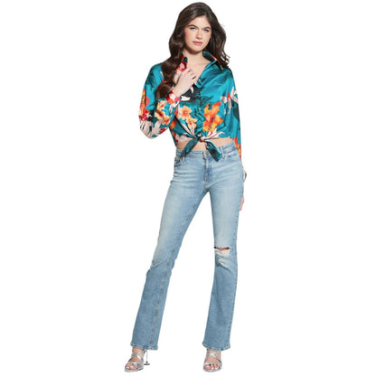 LS BOWED JUN SHIRT GUESS, MULTICOLOR, L