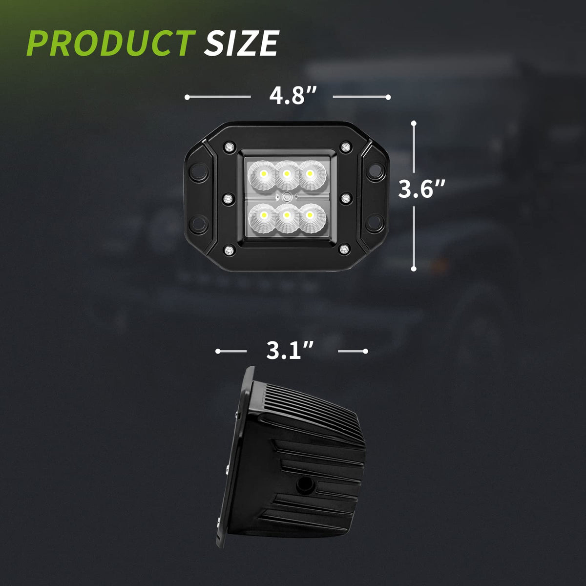 AUTOSAVER88-4 unidades de cápsulas LED de montaje empotrado de 5 pulgadas, 24 W, 2400 lm, luces de trabajo antiniebla todoterreno compatibles con motocicletas, de suciedad, camiones, UTV