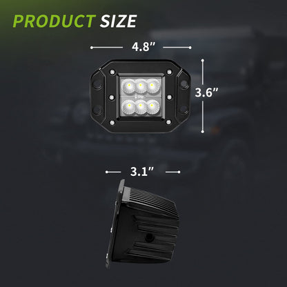 AUTOSAVER88-4 unidades de cápsulas LED de montaje empotrado de 5 pulgadas, 24 W, 2400 lm, luces de trabajo antiniebla todoterreno compatibles con motocicletas, de suciedad, camiones, UTV