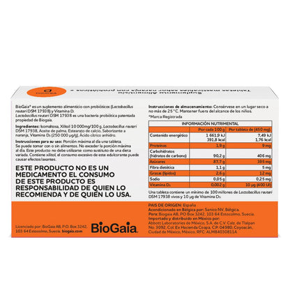 BioGaia Probióticos + Vitamina D C/30 Tabletas