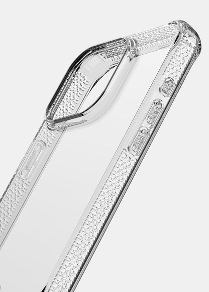 ItSkins Spectrum R Clear Funda Compatible con iPhone 15 Pro MAX, Protección Caídas 3m, Bordes Elevados, Tecnología Antimicrobiana - Transparente