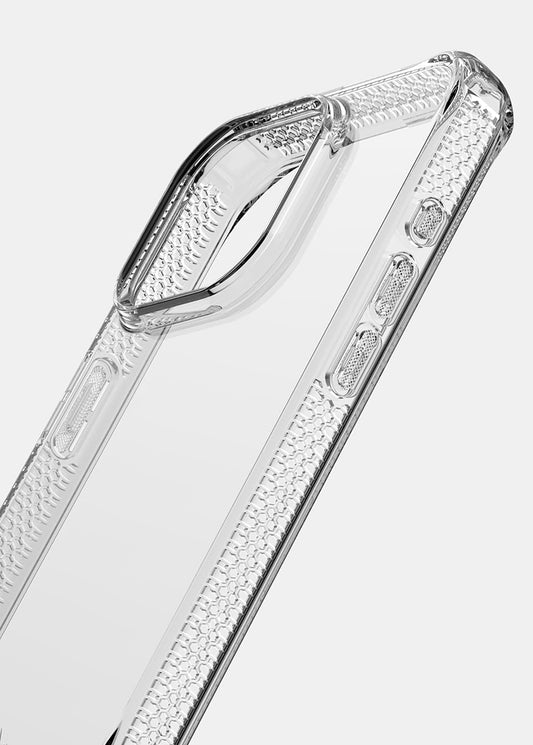 ItSkins Spectrum R Clear Funda Compatible con iPhone 15 Pro MAX, Protección Caídas 3m, Bordes Elevados, Tecnología Antimicrobiana - Transparente