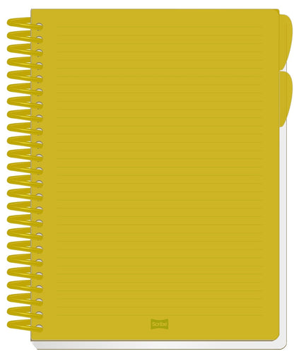 Scribe®, Excellence, Cuaderno Profesional, Pasta Dura, Espiral Sencillo, Cuadro Grande (C.7), 100 hojas, Portada Verde/Amarillo