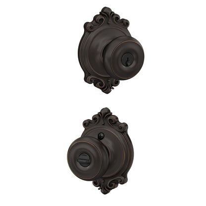Schlage Perilla para Puerta Interior Varios Acabados - Bronce Envejecido - Brookshire - Entrada con llave