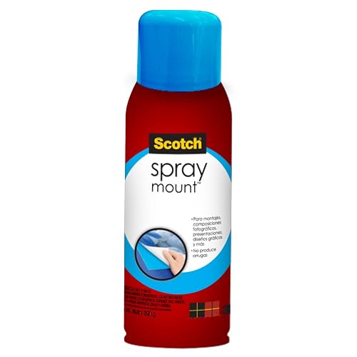 SCOTCH 3M Adhesivo en Aerosol Reposicionable con Fijación Temporal 1 pieza | Ideal para materiales impresos y fotografías, Adhesión reposicionable, No daña la superficie, Color Transparente