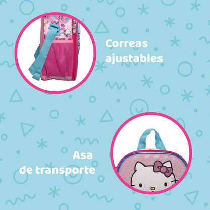 Ruz Lonchera Infantil y Preescolar | Hello Kitty | 100% Poliéster Capacidad 3 Litros | Bolso de Poliéster para Niños con Forro Interno y Cierre de Cremallera | Recomendado desde 3 años