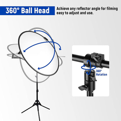 NEEWER Brazo de Soporte de Reflector Extensible, Estudio Fotográfico Telescópico de 27,9" a 47,2" Brazo de Pluma Soporte de Reflector Giratorio de 360 Grados para Fotografía