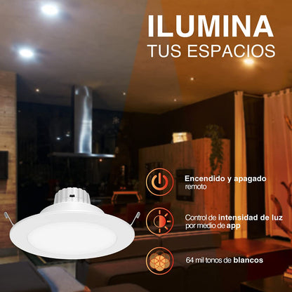 Tecnolite Connect Lámpara de Techo LED Inteligente con Wifi, Tecnolite Connect, Modelo 09YDLED432MVBTCW, Luz Cálida, Contenido: 1 Lámpara de Techo, Terminado Blanco
