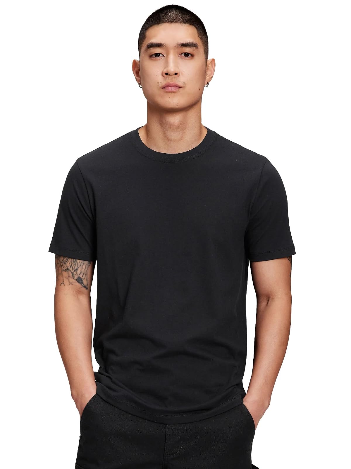 Gap Camiseta de Cuello Redondo para Hombre - Negro - - G