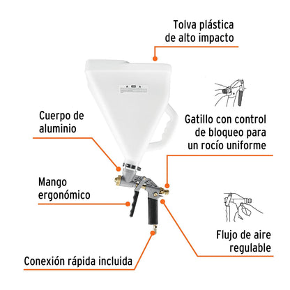 Truper PITI-687, Tirolera neumática, grip antiderrapante