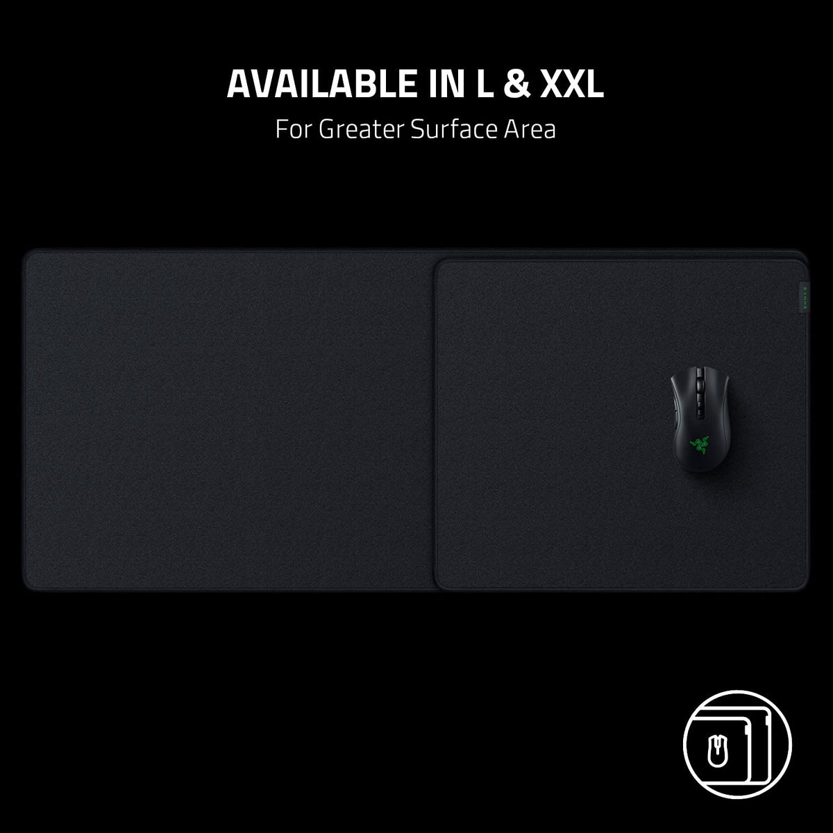 Razer Strider Hybrid Mouse Mat with a Soft Base & Smooth Glide: Firm Gliding Surface - Anti-Slip Base - Rollable & Portable - Anti-Fraying Stitched Edges - Water-Resistant - Windows