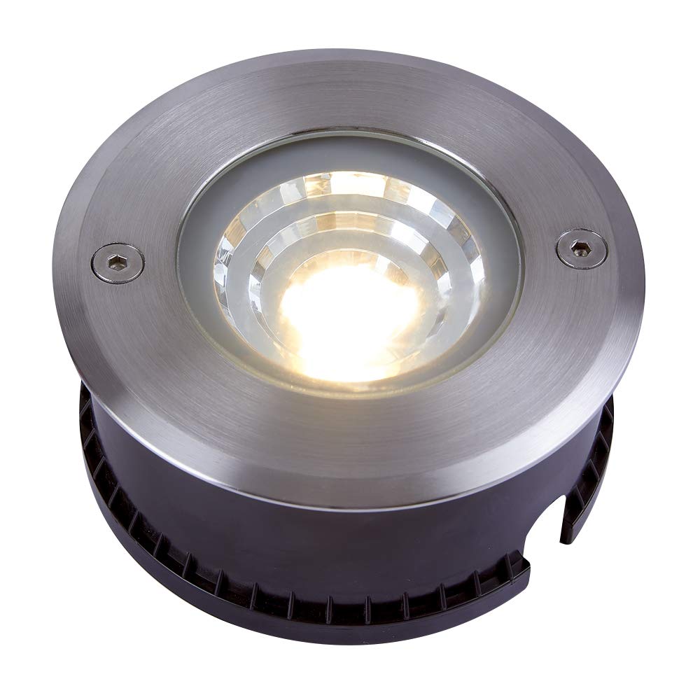 Tecnolite - Lámpara de Piso LED Empotrable Exterior 10 W, Luz Cálida Brillante, IP67, LED Integrado