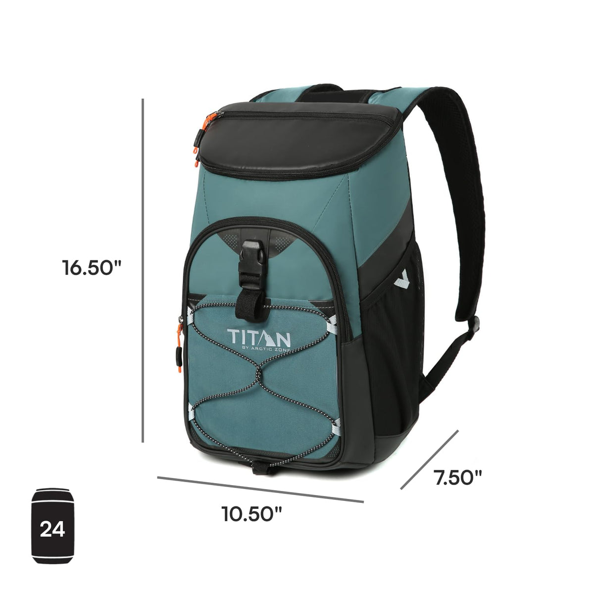 Titan by Arctic Zone - Mochila enfriadora, Bolsa aislada de Lado Suave con Forro a Prueba de Fugas y Correas Acolchadas, para Almuerzo, Picnic y Viajes, Capacidad de 24 latas