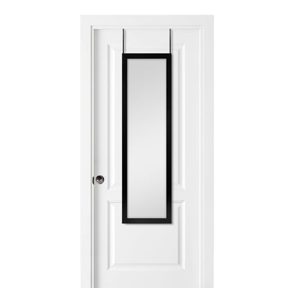 MCS - Espejo de 14.7 x 50.7 Pulgadas, Color Negro, Espejo Colgante de Longitud Completa para Puertas de recámara y baño, diseño Ligero con Sistema Patentado Que no Requiere Herramientas para Colgar