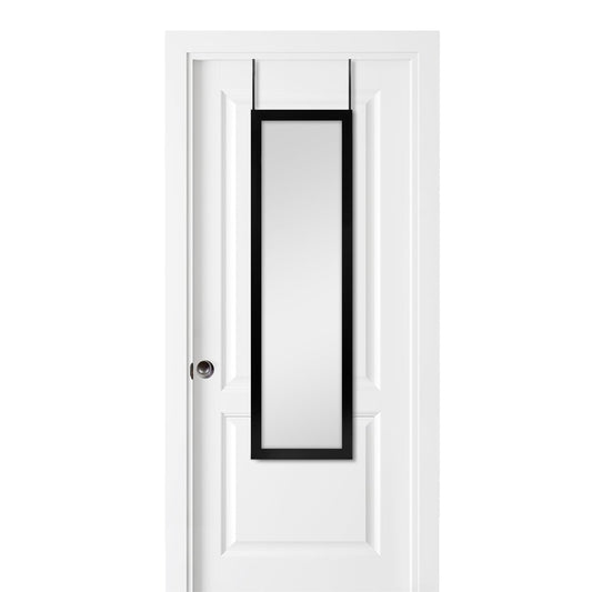 MCS - Espejo de 14.7 x 50.7 Pulgadas, Color Negro, Espejo Colgante de Longitud Completa para Puertas de recámara y baño, diseño Ligero con Sistema Patentado Que no Requiere Herramientas para Colgar