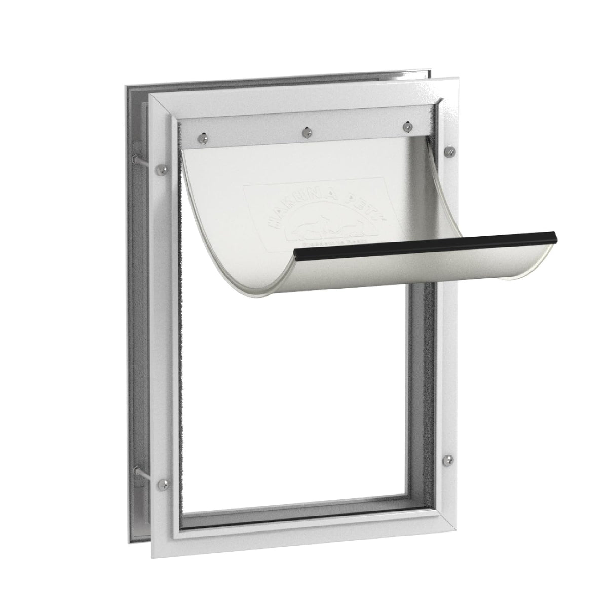 Hakuna Pets Puerta de Aluminio para Mascotas con Panel de Bloqueo de 2 Vías - Large for Pets to 100 lbs - Blanco