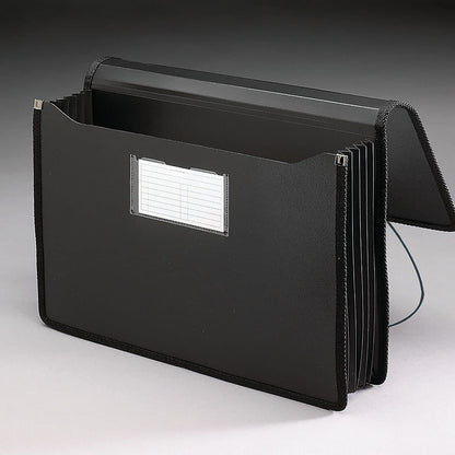 Smead Poly Premium - Cartera expandible con cierre, expansión de 5-1/4 pulgadas, tamaño legal, negro (71510)