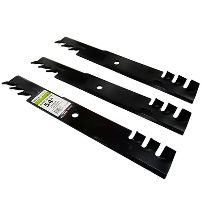 MaxPower 561156XB - Juego de 3 cuchillas para cortadoras Hustler de 54 pulgadas, reemplaza los números OEM 797704, 797712, 438-0001-00