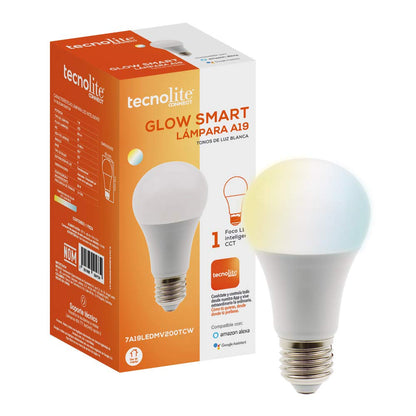 Kit de 3 focos LED Inteligentes,Tecnolite KIT GLOW SMART, CCT Atenuble + Foco Inteligente LED, GLOW SMART,7 W