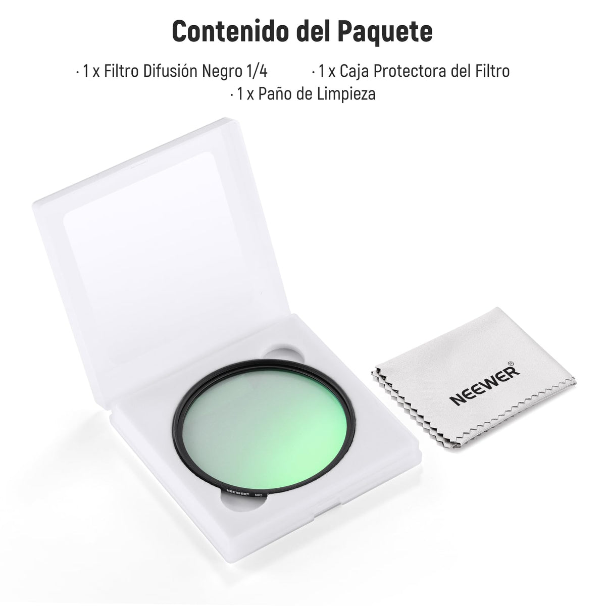 NEEWER Filtro de Difusión Negra 1/4 de 55mm con Efecto Cinematográfico Nebuloso, Cristal Óptico Ultra Delgado con Múltiples Recubrimientos Nano para Vídeo, Vlog y Fotografía de Retratos
