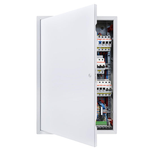 VEVOR Trampilla de Inspección para Paneles de Yeso, Puerta de Acceso de Acero Galvanizado 620x417 mm, con Pestillo de Destornillador, para Instalación de Fontanería y Electricidad en Techos, Blanco