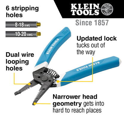 Klein Tools 80080 Juego de herramientas de mano que incluye 2 destornilladores, 3 alicates, pelador y cortador de cables, para electricistas, fabricado en Estados Unidos