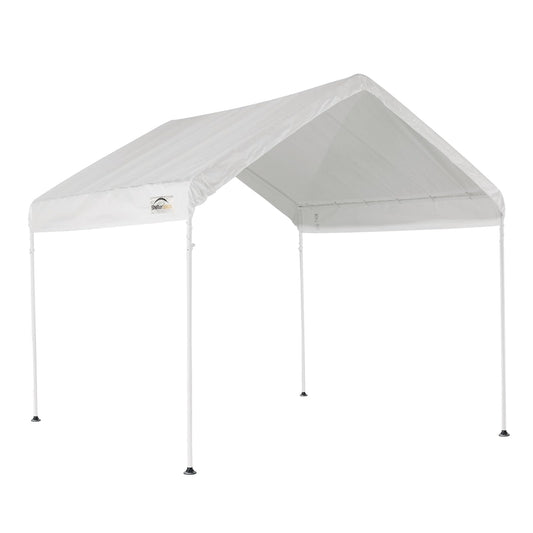 ShelterLogic 23521 MaxAP - Toldo Compacto para Exteriores, fácil de Montar, Marco de Metal de Acero con protección Solar UPF 50+ y Cubierta Impermeable, Color Blanco, 23521