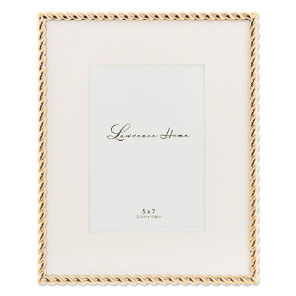 Lawrence Frames Marco de Fotos con Diseño de Cuerda - 20.32 x 25.4 cm (8x10 pulg.) - Dorado