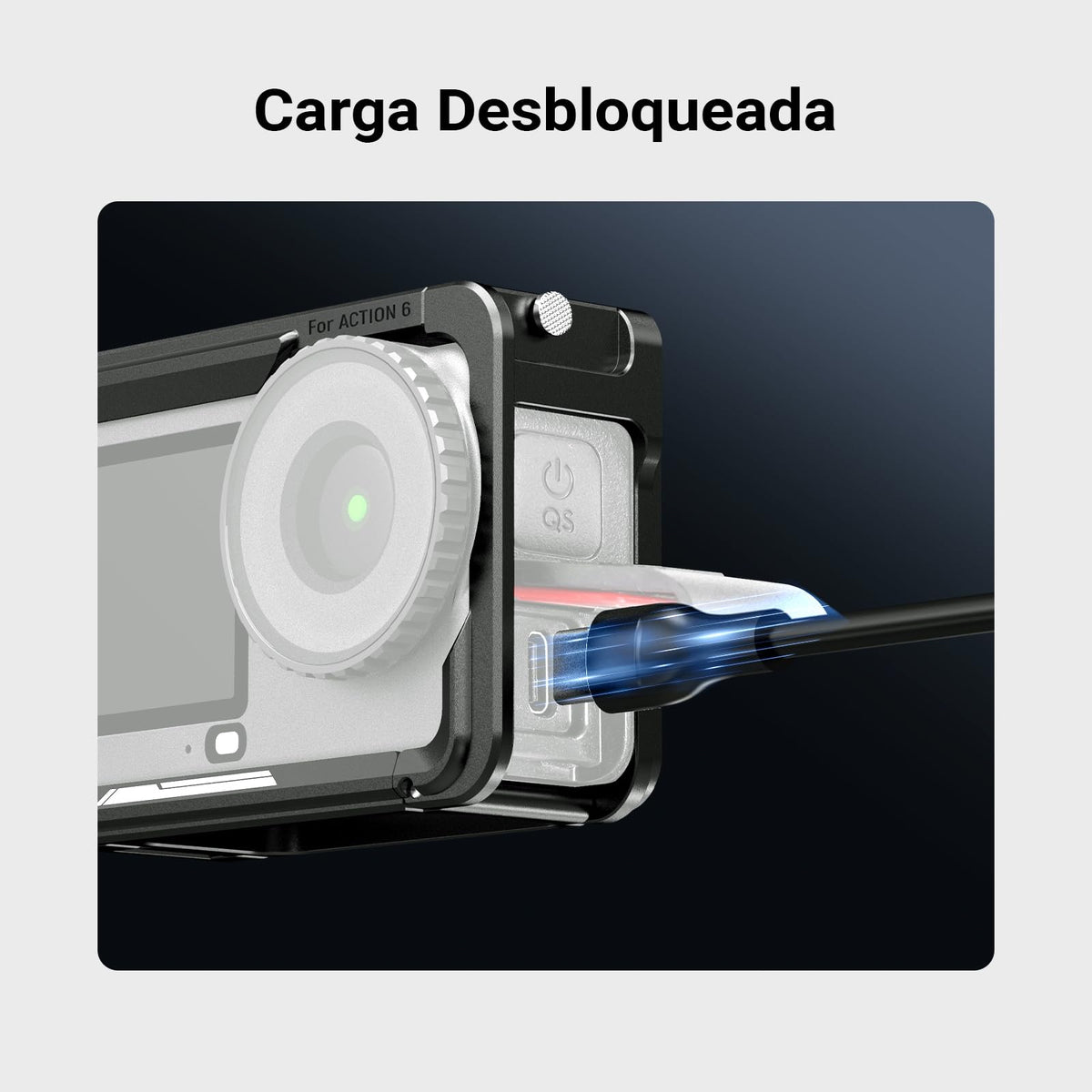 NEEWER - Jaula de cámara para Osmo Action 6, estabilizador Ligero de Metal con Zapato fría y Rosca de 1/4 Pulgadas, Compatible con dji Mic Adaptador magnético de liberación rápida, Accesorios de