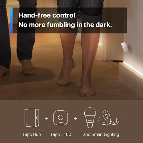 TP-Link Tapo Motion Sensor, Requires Hub, Long Battery Life w/Sub-1G Low-Power Wireless Protocol, Wide Range Detection, Adjustable Sensitivity, Real-Time Notification, Smart Action (Tapo T100)