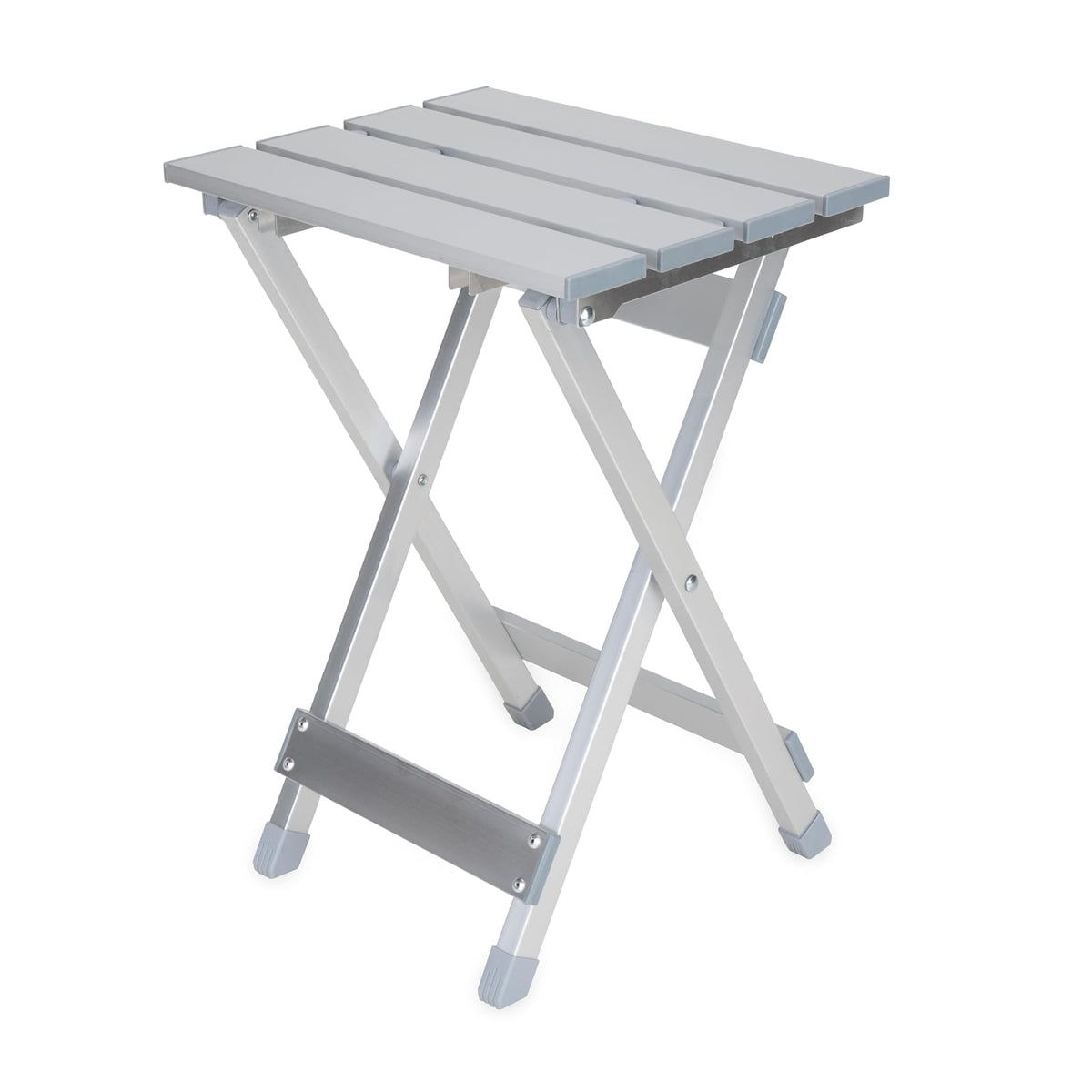 Camco Mesa Auxiliar Plegable de Aluminio, Pequeño | Capacidad para hasta 59 kg, se pliega a 2 pulgadas de ancho, se instala en segundos, no necesita herramientas