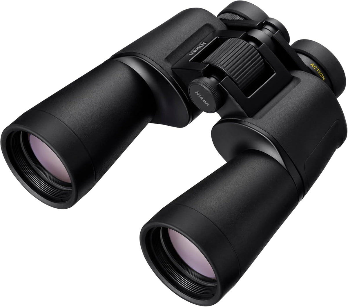 Nikon Action - Binocular de 12 x 50 | Óptica Revestimiento múltiple, Aumento de 12x de Alta Potencia, Lentes de Lente de 50 mm, Lentes Ajustables de Giro y Deslizamiento y diseño