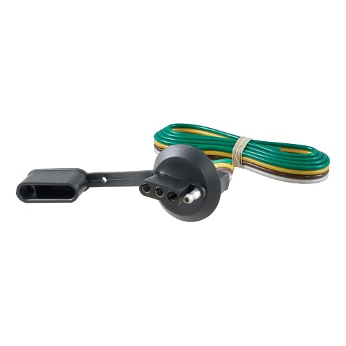 CURT Arnés de Cableado Plano 4 Pines para Remolque 58405, 36 in de Cable, Negro